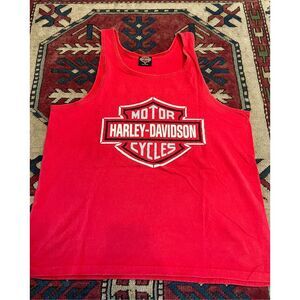 Vintage Red Harley Davidson Tank Top XL Kona Hawaii Hawaiian Hawgs MC 90s USA